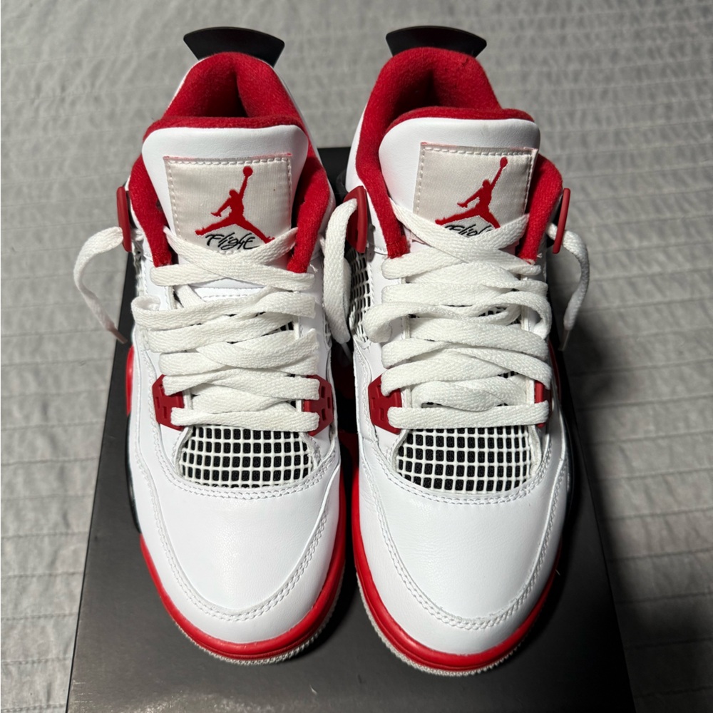 Jordan Kids White and Red Sneakers